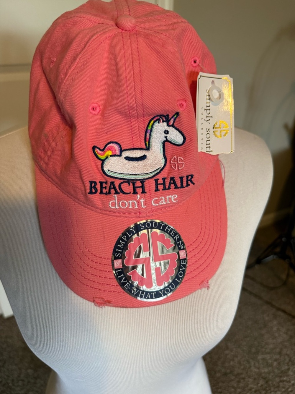 Simply Southern women’s Coral Unicorn 'Beach Hair' Cap